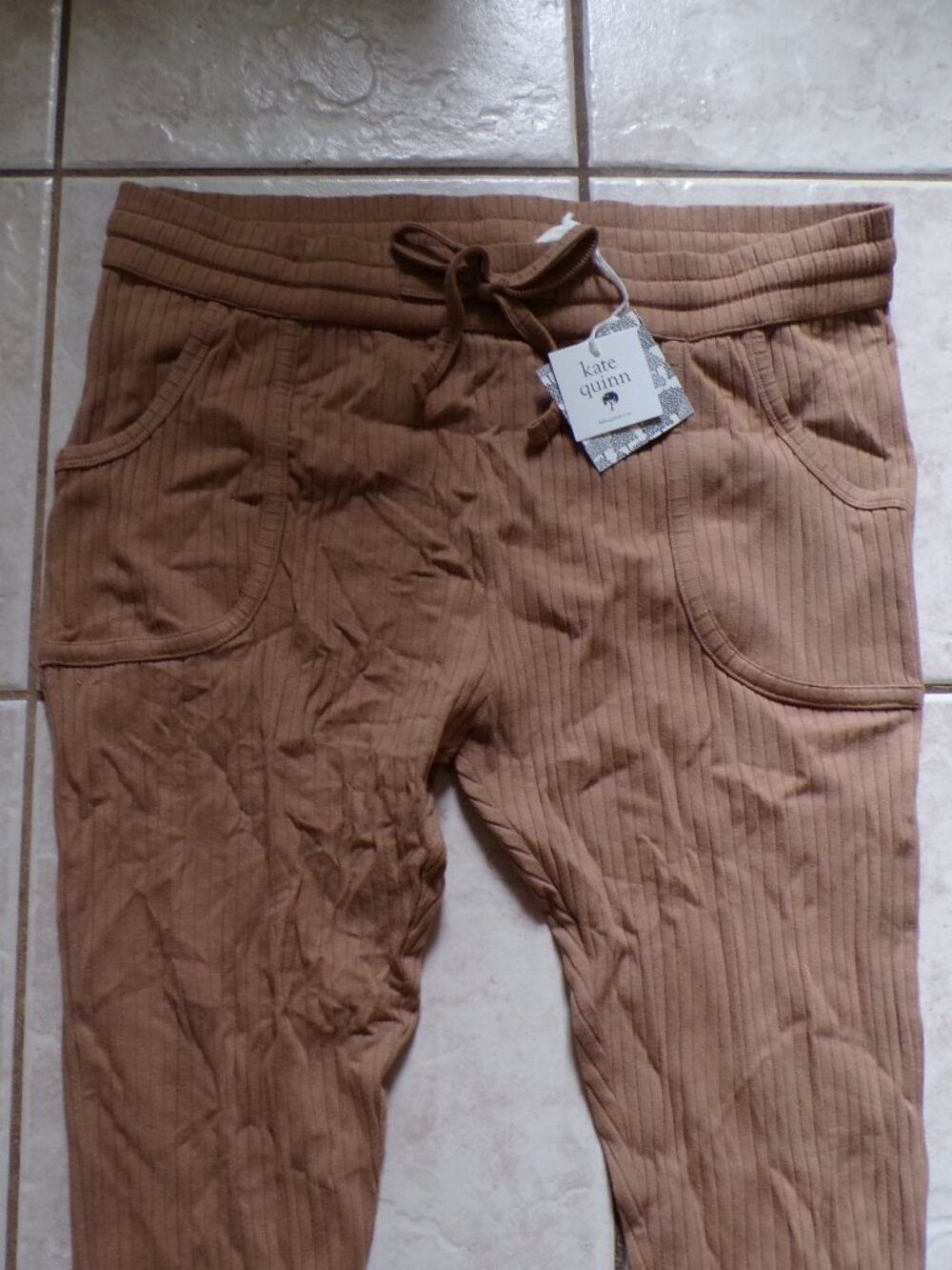 Kate Quinn Women’s Lounge Pants L 93% Organic Cotton Lycra Drawstring Waist New